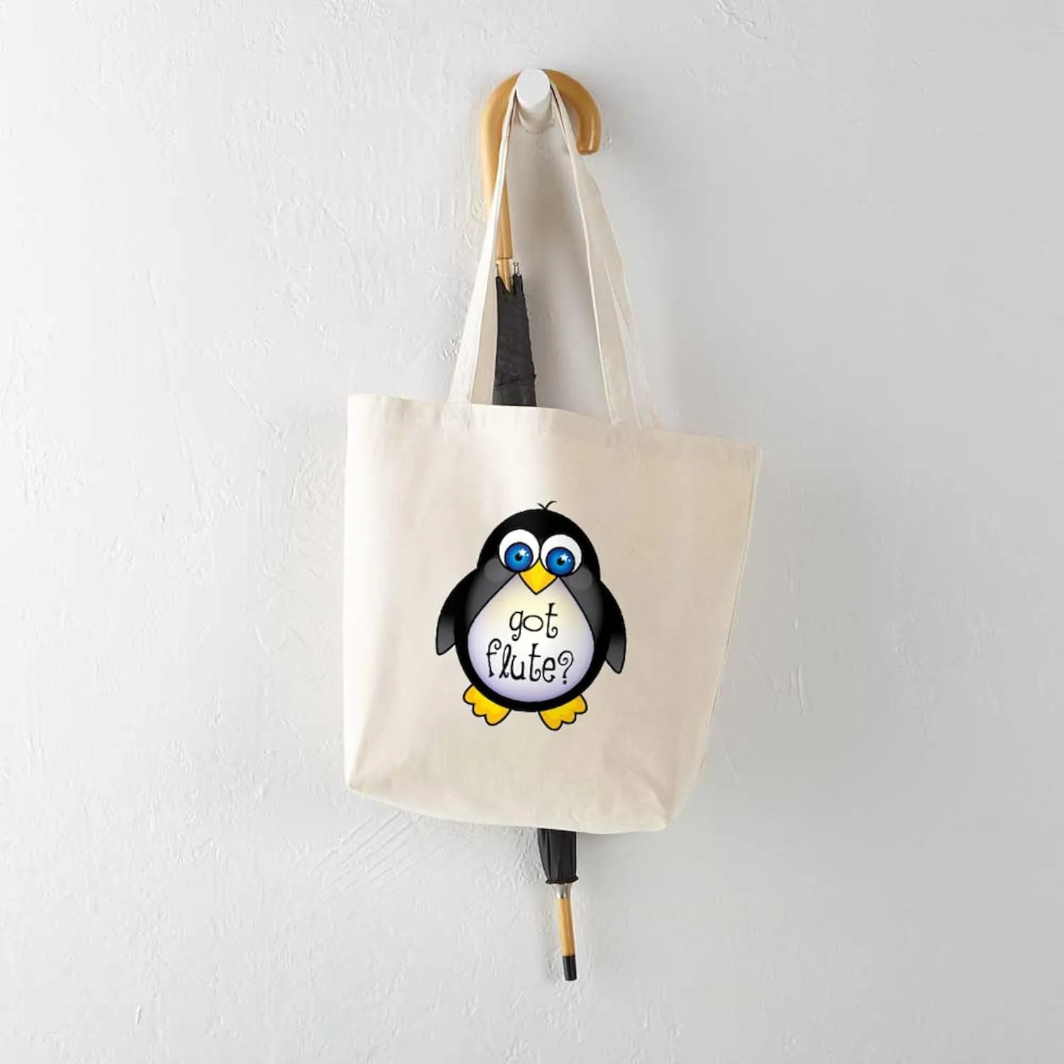 CafePress Cute Got Flute Tote Bag Natural Canvas Tote Bag, Reusable Shopping Bag