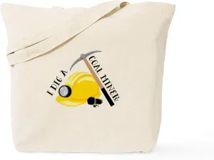 CafePress Dig Coal Miner Tote Bag Reusable Natural Beige Canvas Shopping Bag