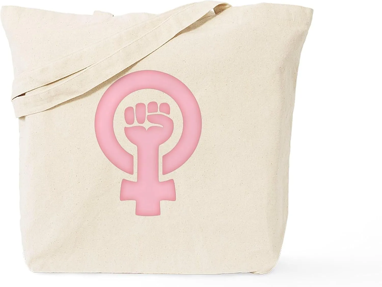CafePress Feminist Fist Tote Bag Reusable Natural Beige Canvas Shopping Bag