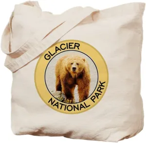 CafePress Glacier NP (Grizzly Bear) Tote Bag Natural Canvas Tote Bag, Reusable Shopping Bag