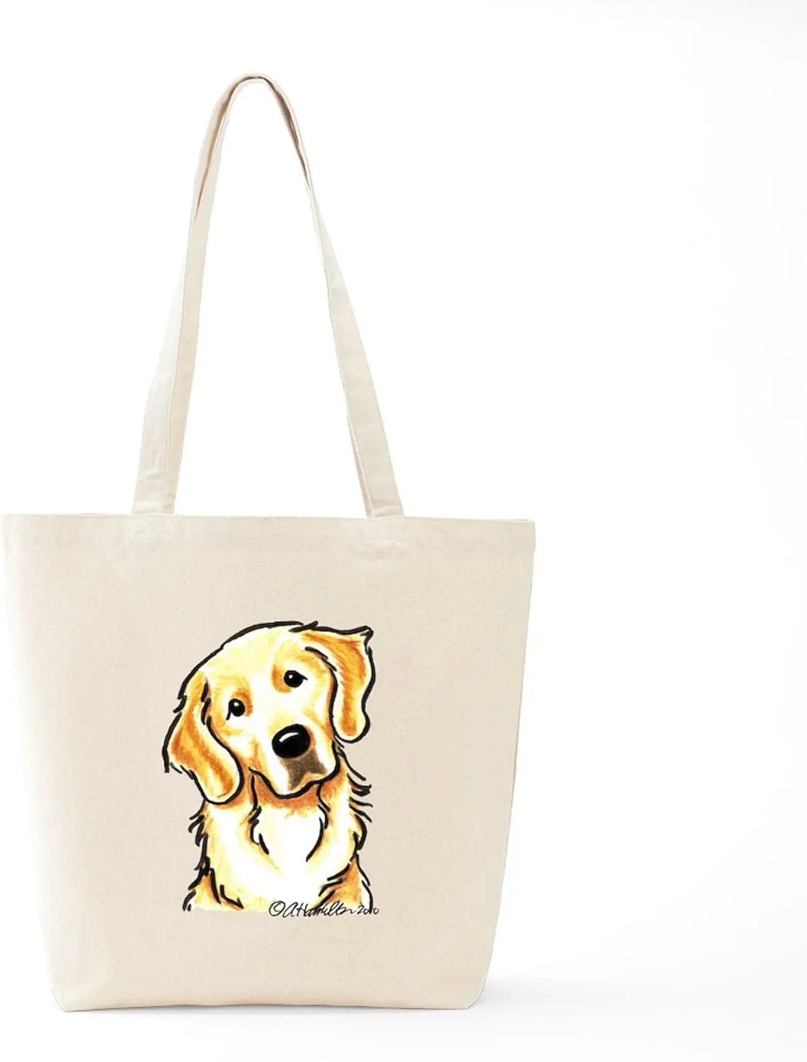 CafePress Golden Retriever Portrait Tote Bag Natural Canvas Tote Bag, Reusable Shopping Bag