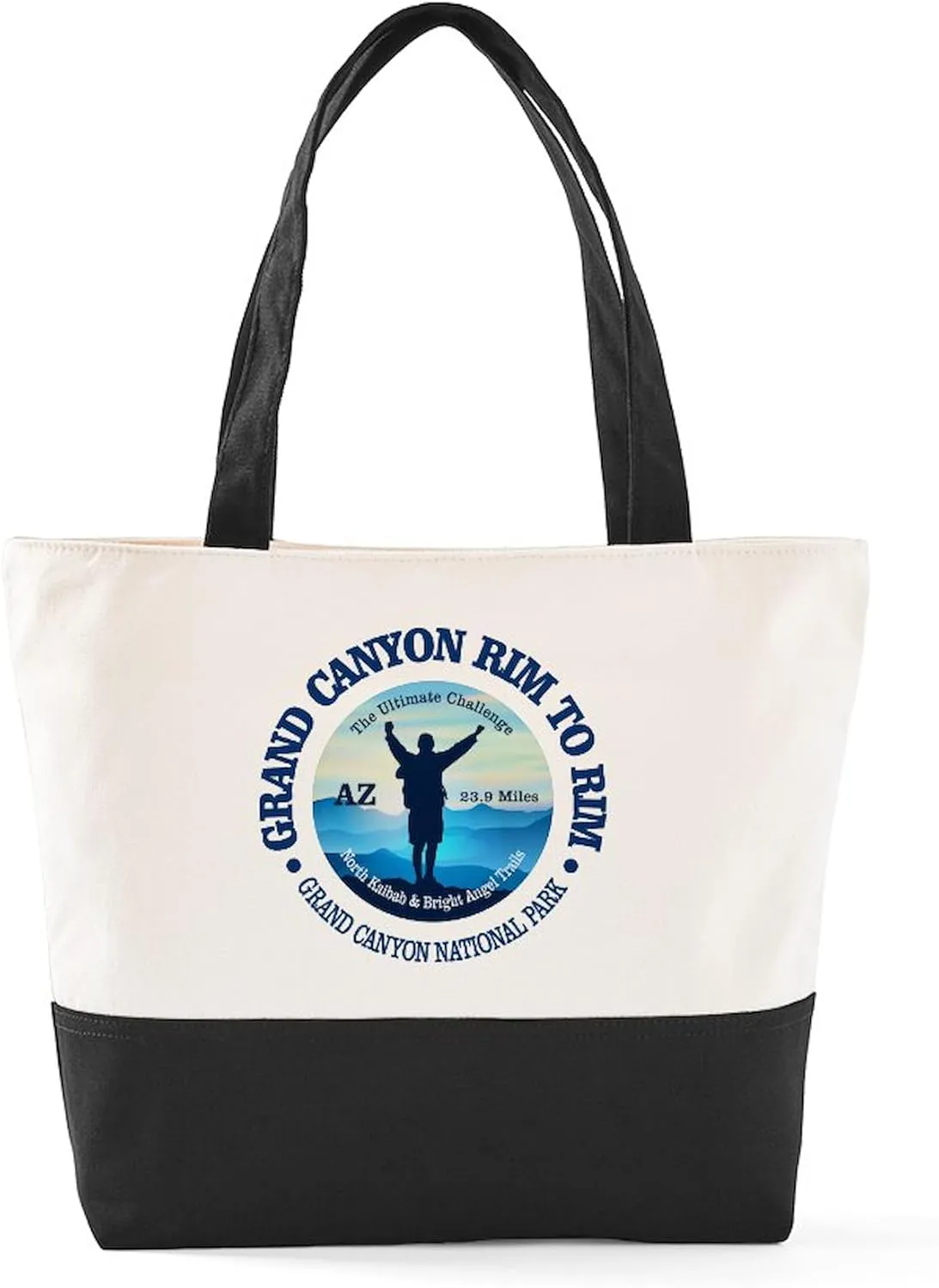 CafePress Grand Canyon Rim To Rim (V) Canvas Tote Top Zipper Closure