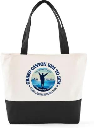 CafePress Grand Canyon Rim To Rim (V) Canvas Tote Top Zipper Closure