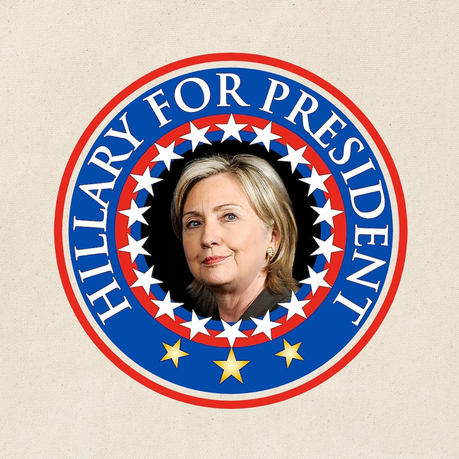 CafePress Hillary For President Presidential Seal Tote Bag Natural Canvas Tote Bag, Reusable Shopping Bag
