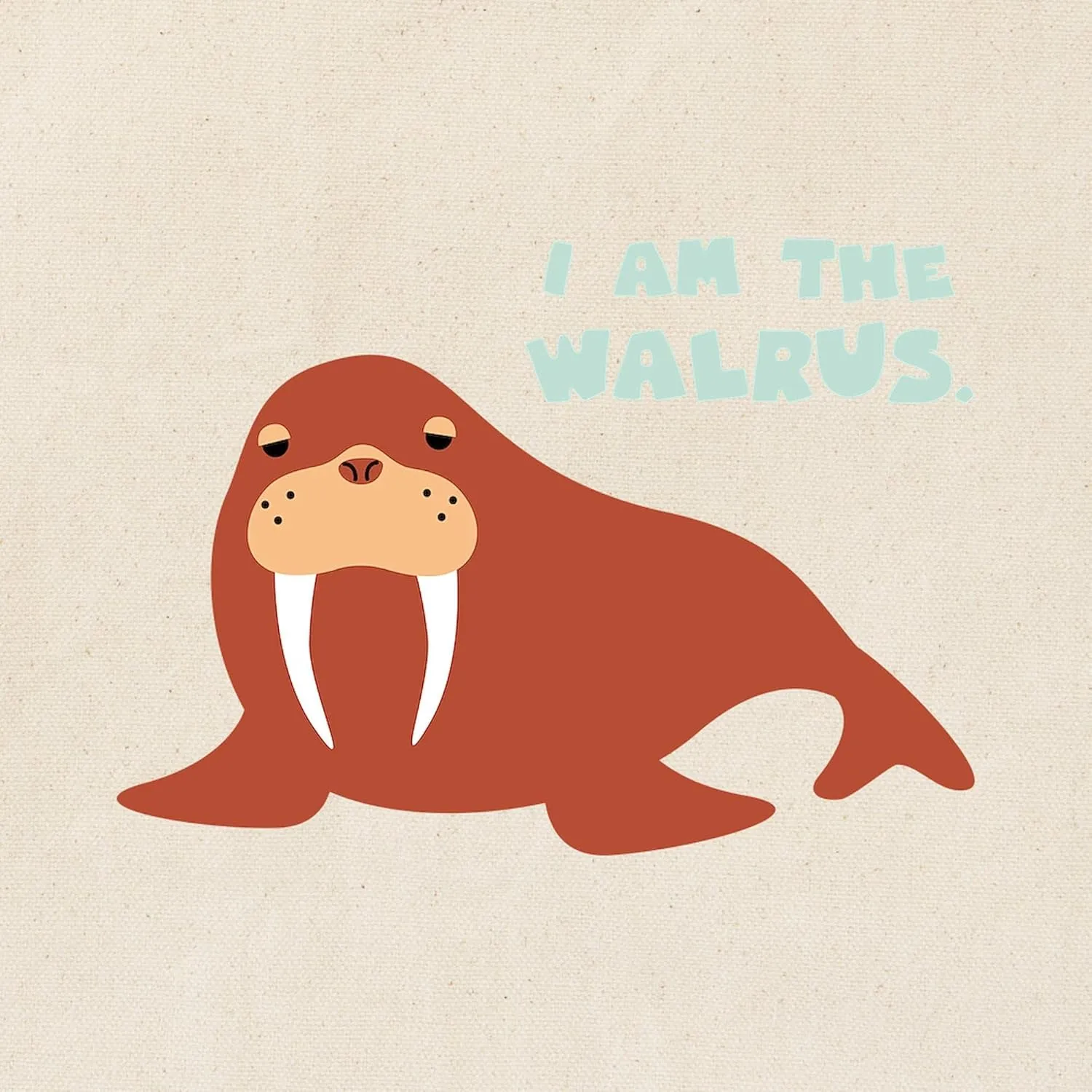 CafePress I Am The Walrus Tote Bag Reusable Natural Beige Canvas Shopping Bag