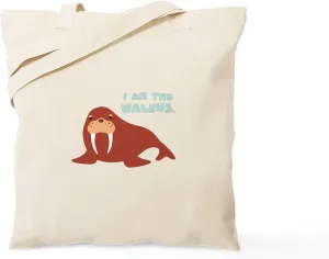 CafePress I Am The Walrus Tote Bag Reusable Natural Beige Canvas Shopping Bag