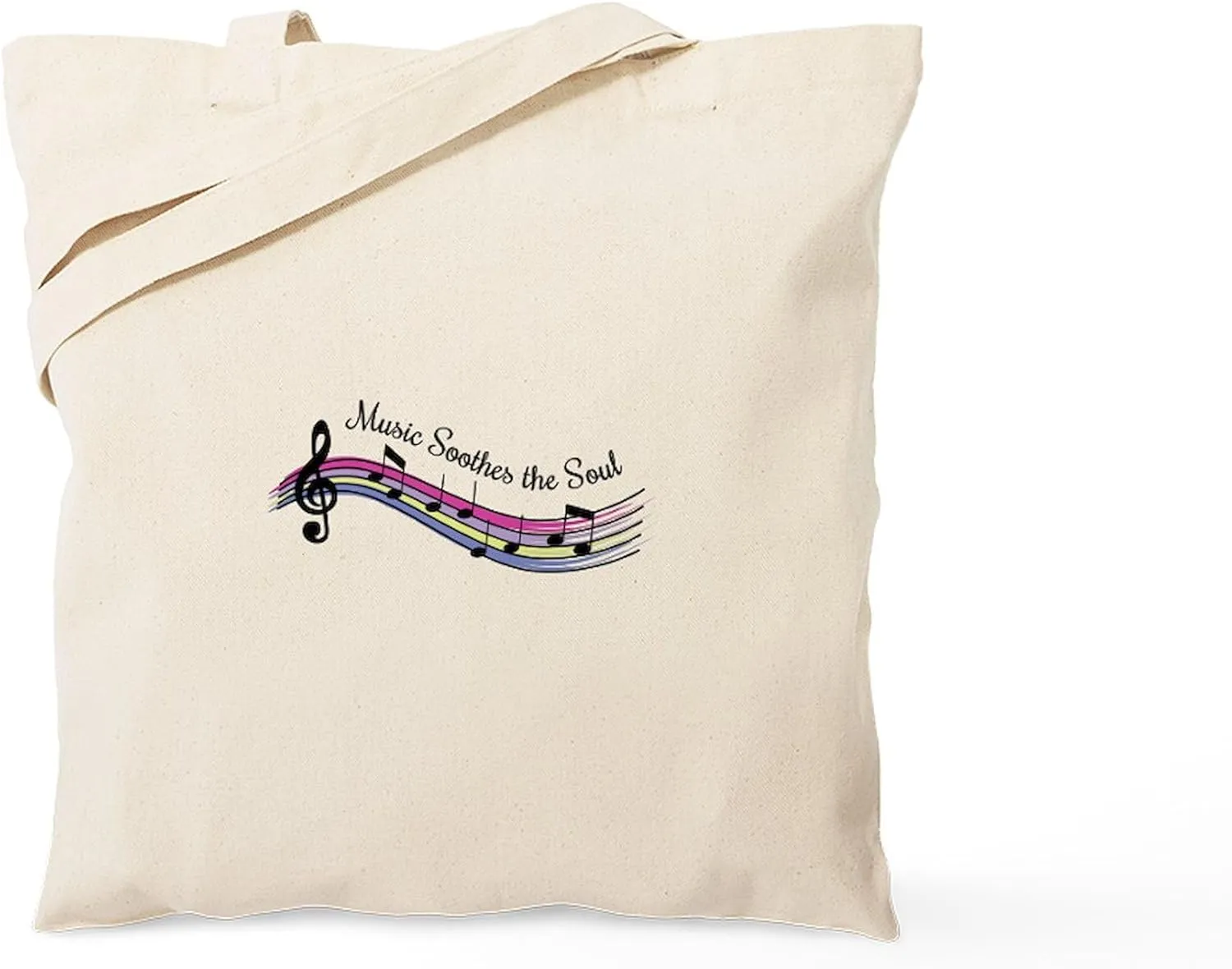 CafePress Music Soothes Tote Bag Reusable Natural Beige Canvas Shopping Bag