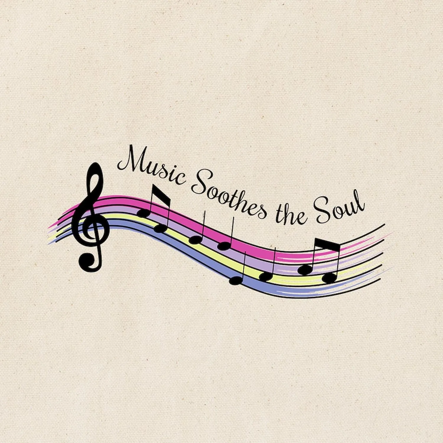 CafePress Music Soothes Tote Bag Reusable Natural Beige Canvas Shopping Bag