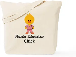 CafePress Nurse Educator Chick Tote Bag Reusable Natural Beige Canvas Shopping Bag