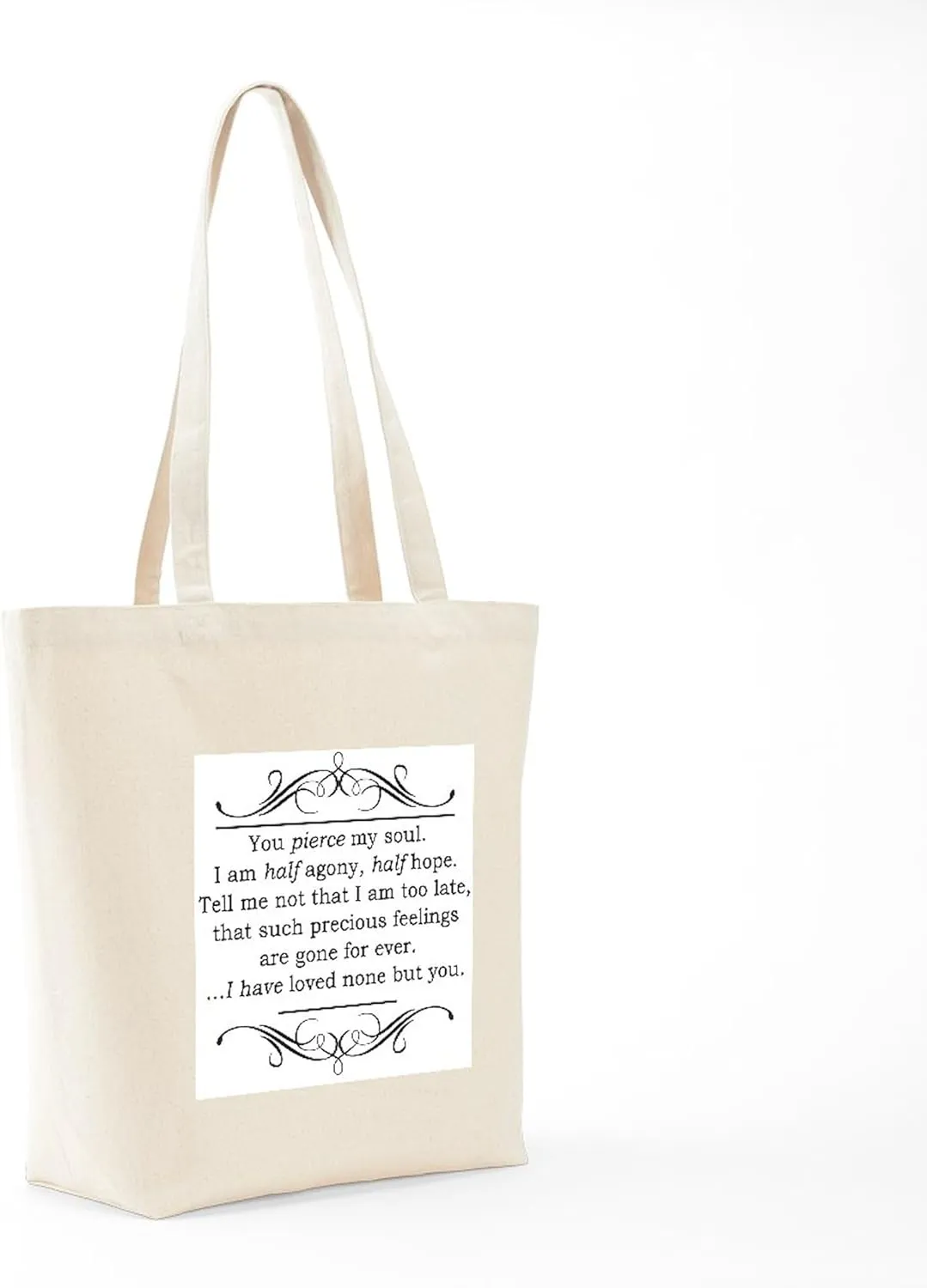 CafePress Persuasion, Jane Austen Tote Bag Reusable Natural Beige Canvas Shopping Bag