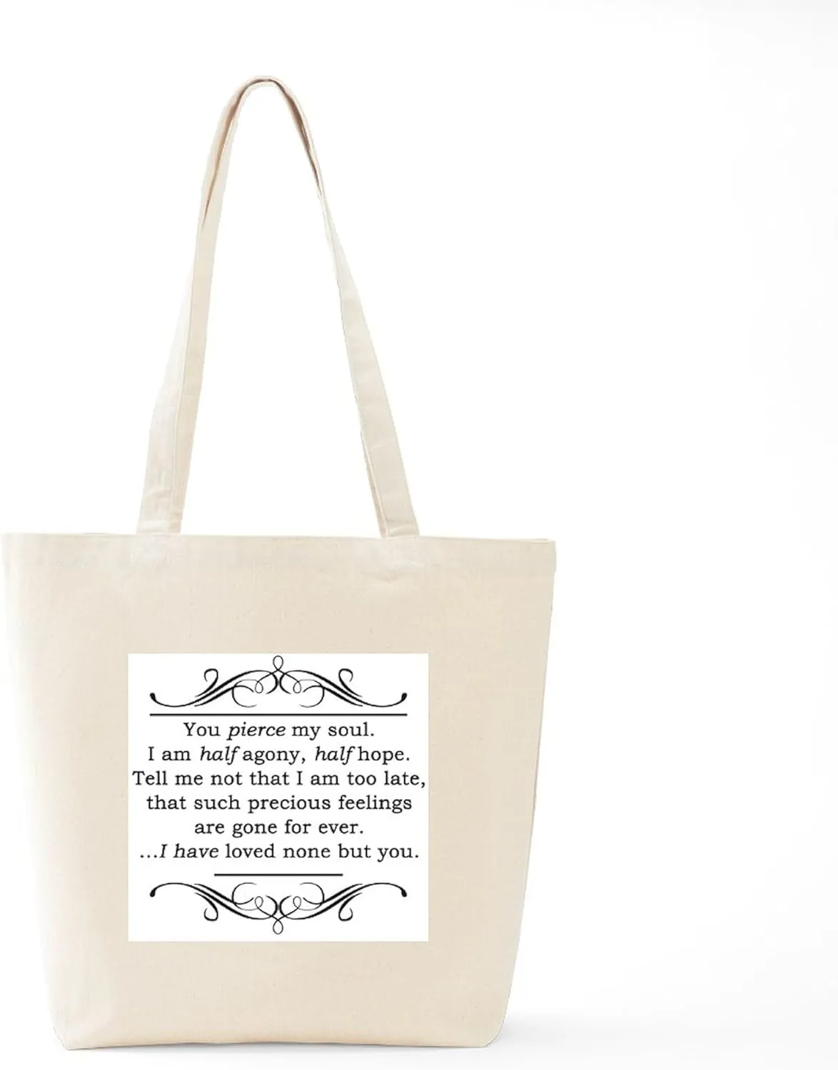CafePress Persuasion, Jane Austen Tote Bag Reusable Natural Beige Canvas Shopping Bag
