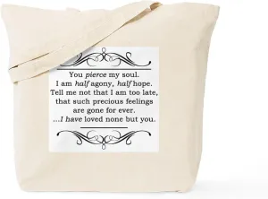 CafePress Persuasion, Jane Austen Tote Bag Reusable Natural Beige Canvas Shopping Bag