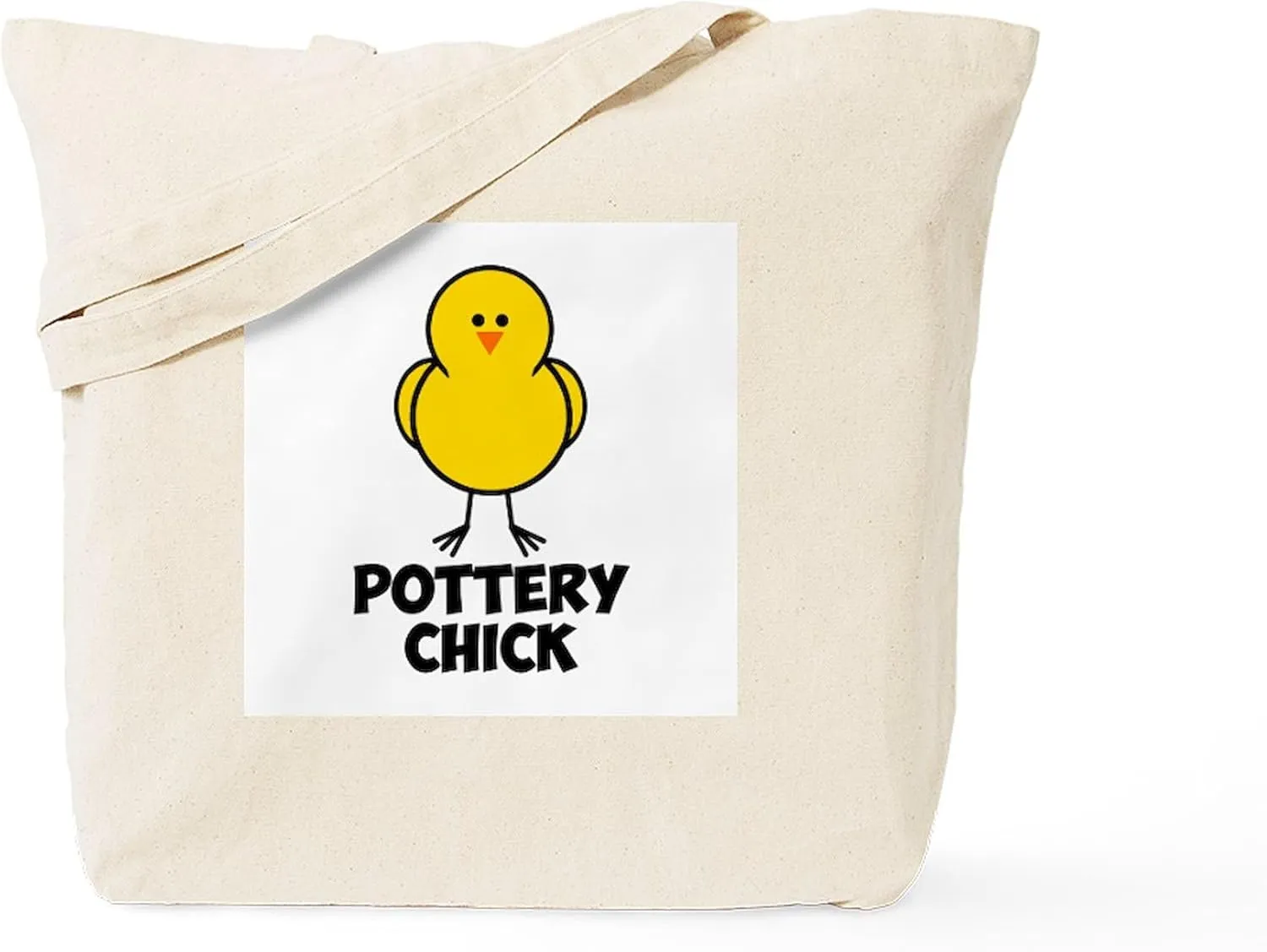 CafePress Pottery Chick Tote Bag Natural Canvas Tote Bag, Reusable Shopping Bag