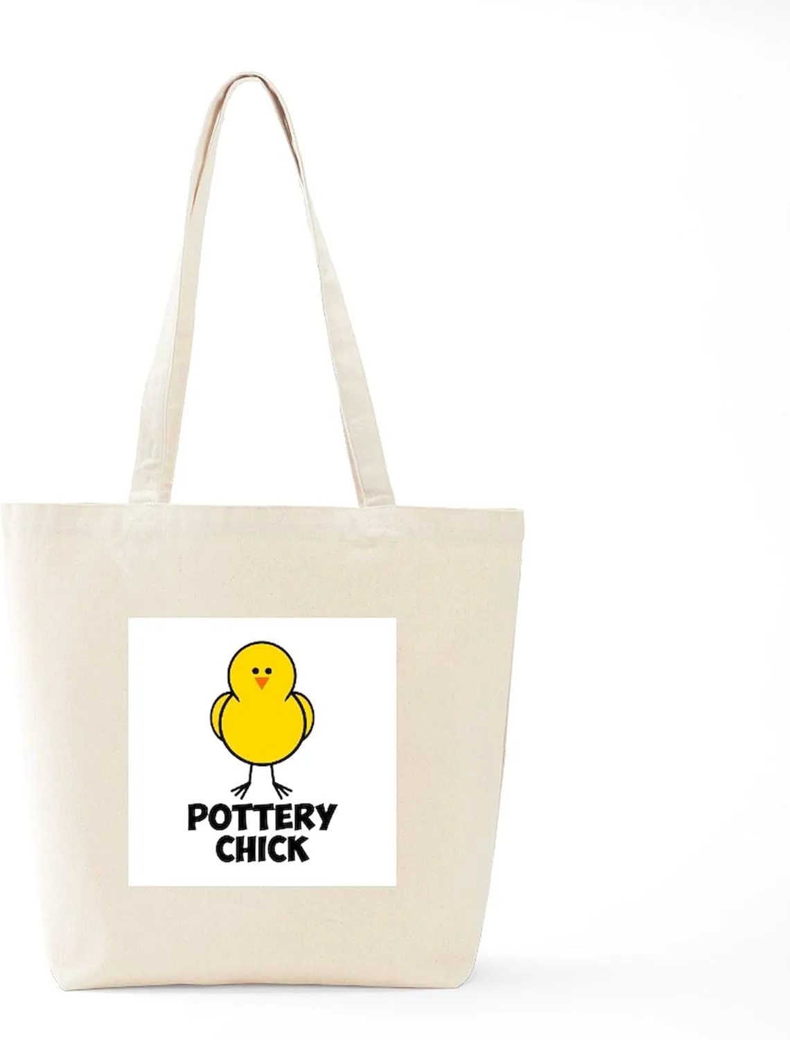 CafePress Pottery Chick Tote Bag Natural Canvas Tote Bag, Reusable Shopping Bag