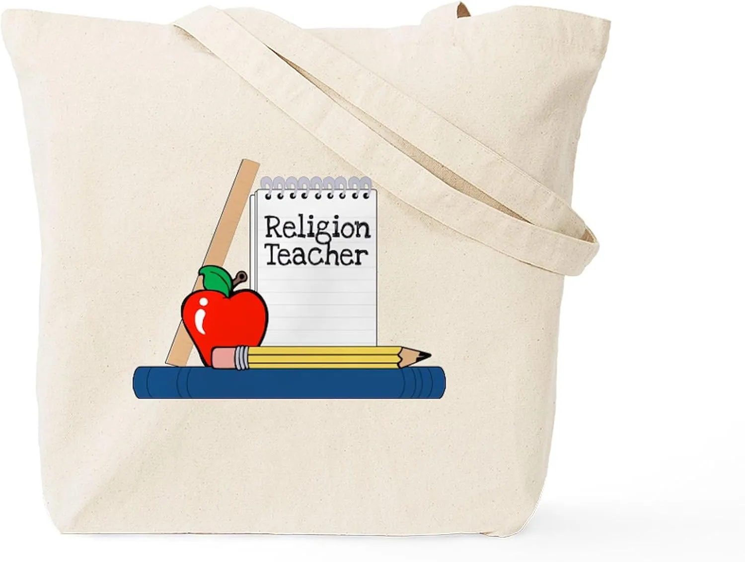 CafePress Religion Teacher (Notebook) Tote Bag Reusable Natural Beige Canvas Shopping Bag