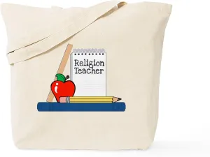 CafePress Religion Teacher (Notebook) Tote Bag Reusable Natural Beige Canvas Shopping Bag