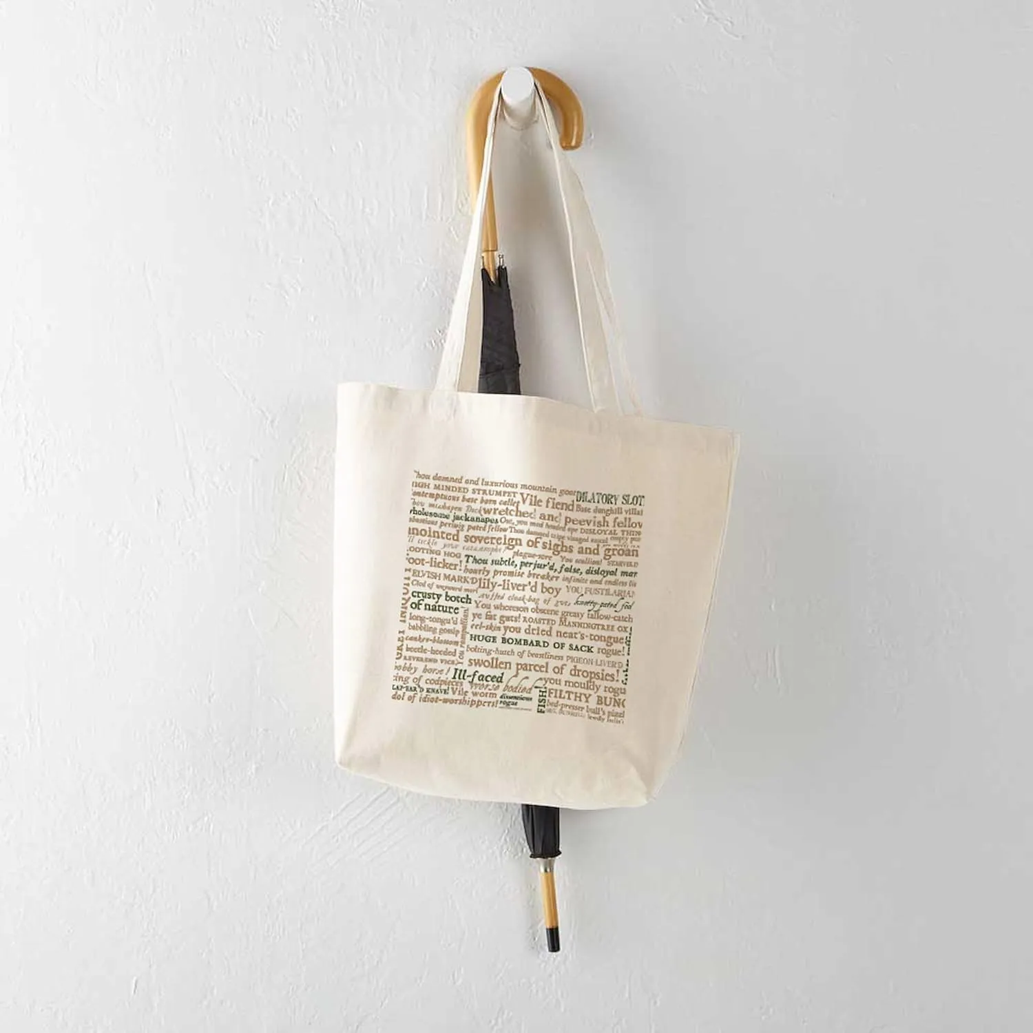 CafePress Shakespeare Insults Tote Bag Reusable Natural Beige Canvas Shopping Bag