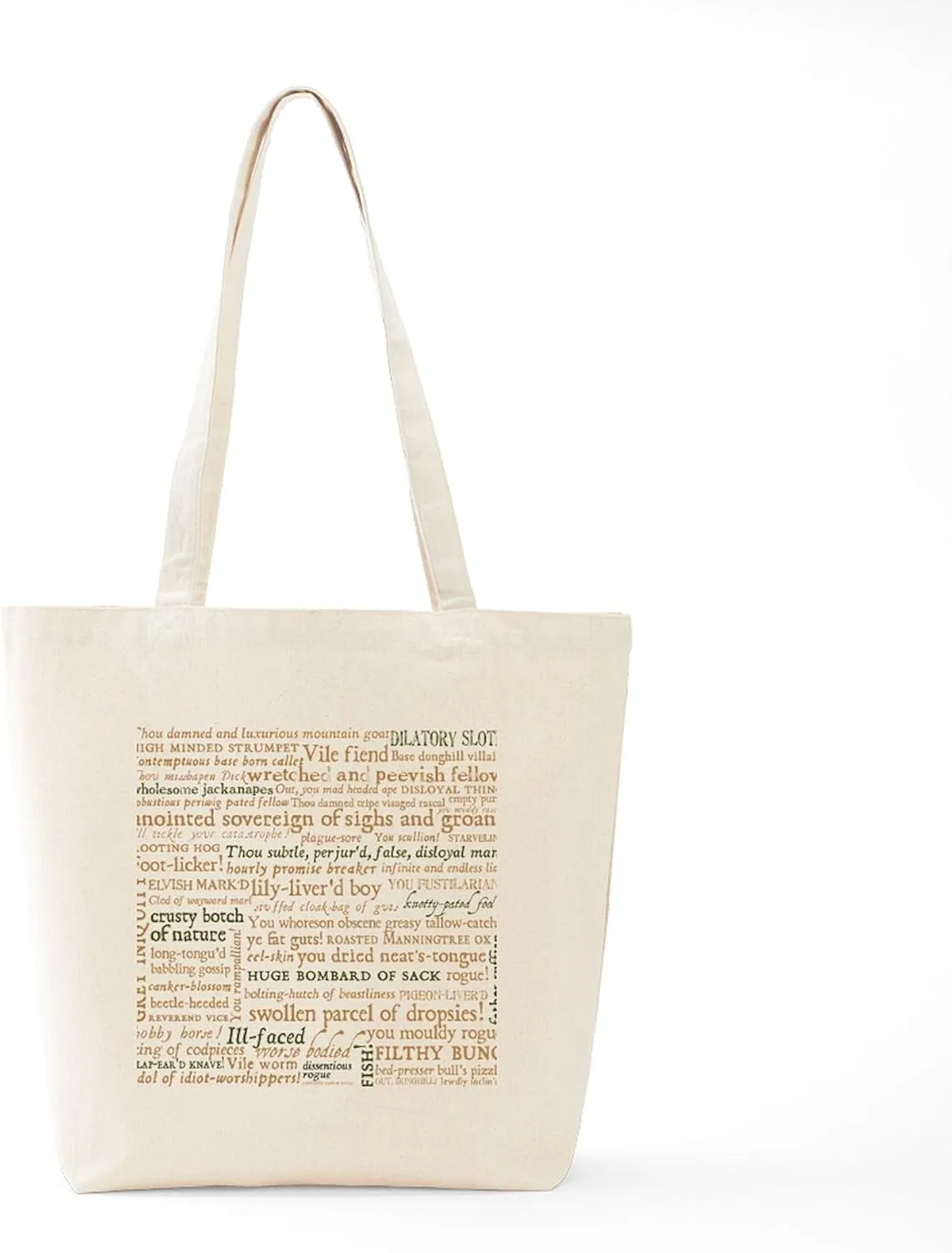CafePress Shakespeare Insults Tote Bag Reusable Natural Beige Canvas Shopping Bag