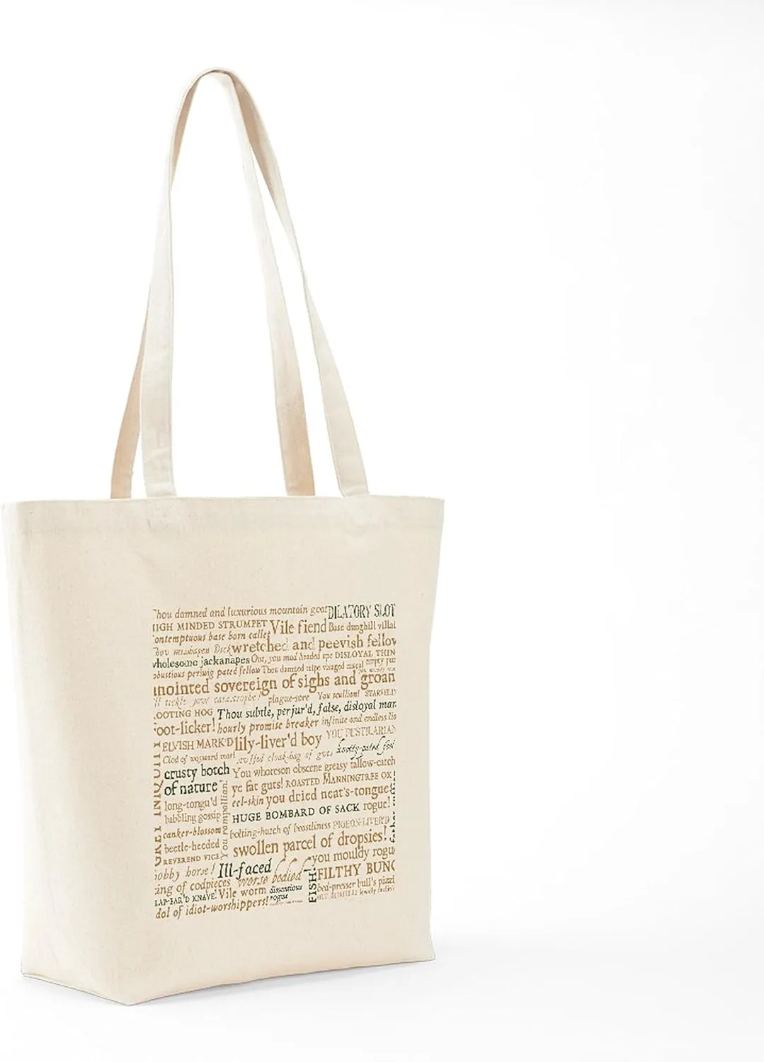 CafePress Shakespeare Insults Tote Bag Reusable Natural Beige Canvas Shopping Bag