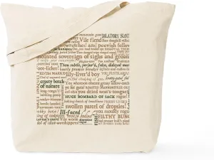 CafePress Shakespeare Insults Tote Bag Reusable Natural Beige Canvas Shopping Bag