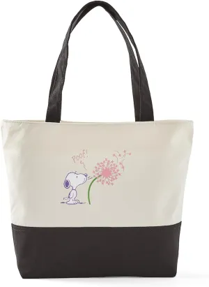 CafePress Snoopy Dandelion Canvas Tote Top Zipper Closure
