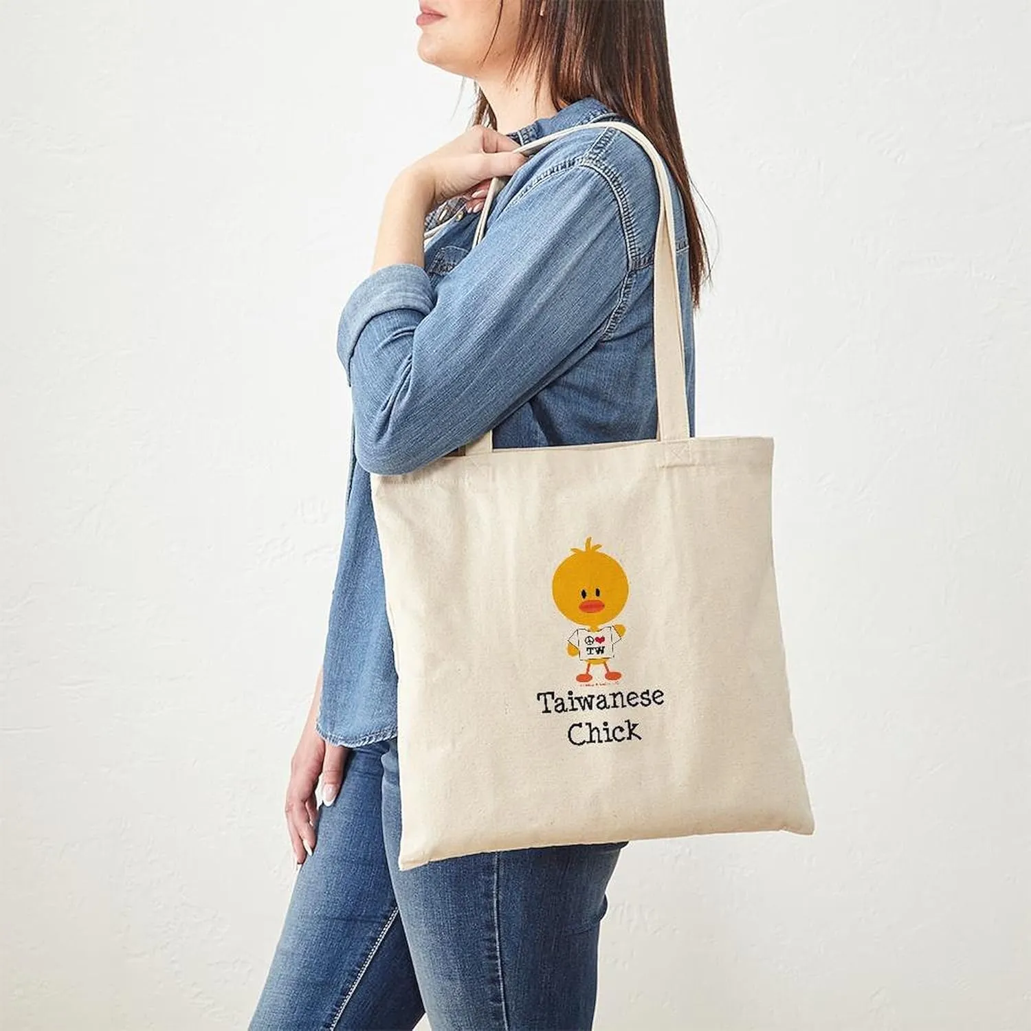 CafePress Taiwanese Chick Tote Bag Reusable Natural Beige Canvas Shopping Bag
