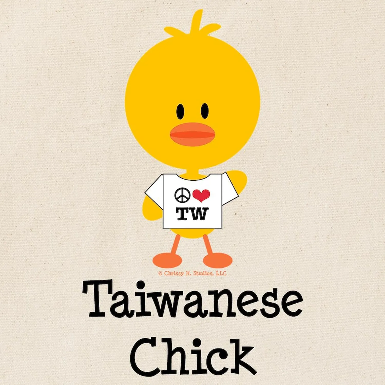 CafePress Taiwanese Chick Tote Bag Reusable Natural Beige Canvas Shopping Bag