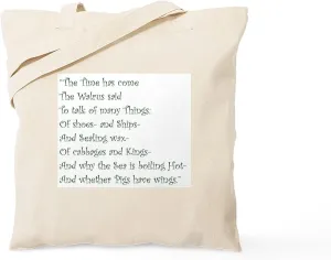 CafePress The Time Has Come The Walrus Said Tote Bag Reusable Natural Beige Canvas Shopping Bag