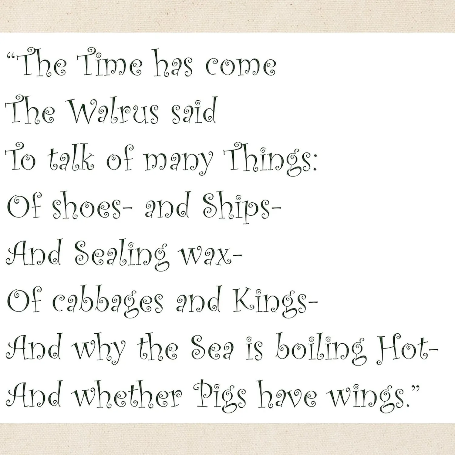 CafePress The Time Has Come The Walrus Said Tote Bag Reusable Natural Beige Canvas Shopping Bag