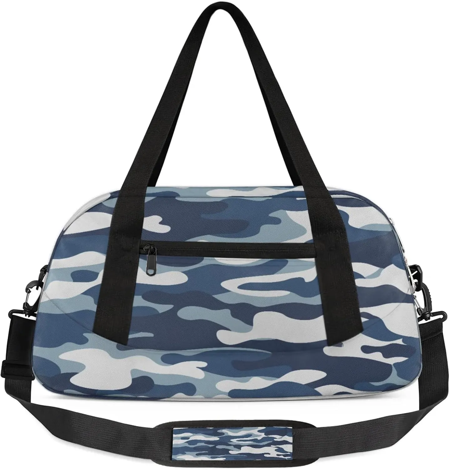 Camouflage Pattern Kids Duffel Bag Lightweight Waterproof Sports Gym Bag with Front Zipper Pocket Foldable Weekender Overnight Bag for School Practice Gymnastic Ballet