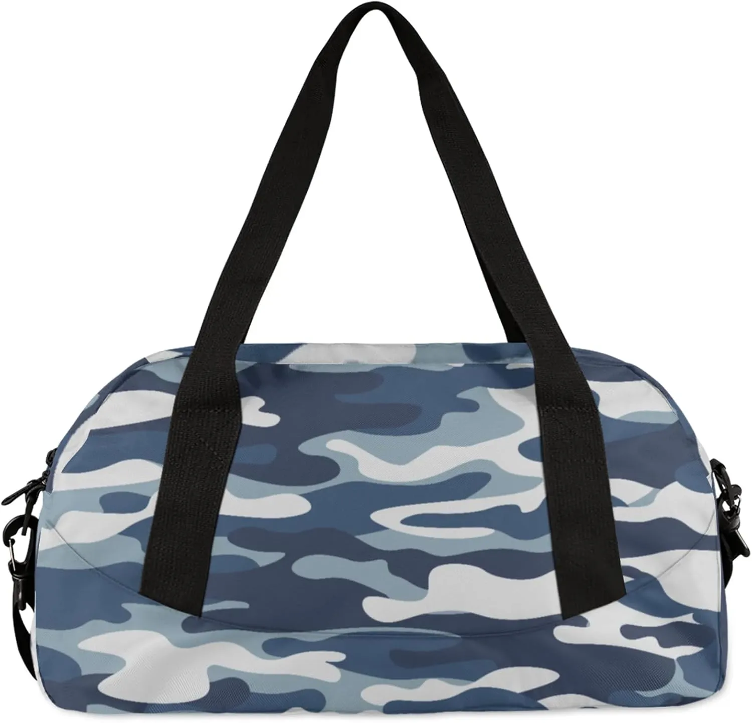 Camouflage Pattern Kids Duffel Bag Lightweight Waterproof Sports Gym Bag with Front Zipper Pocket Foldable Weekender Overnight Bag for School Practice Gymnastic Ballet