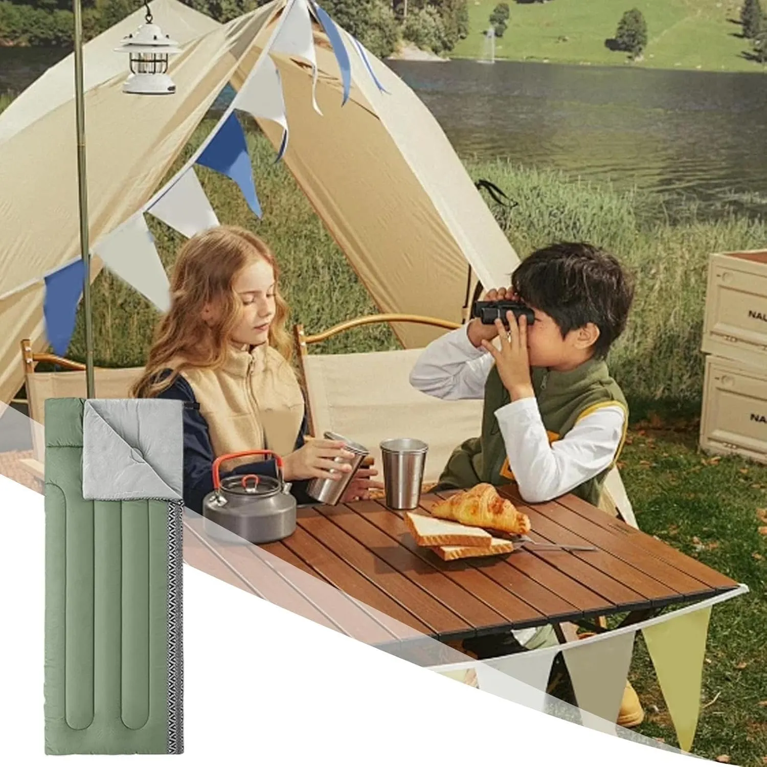 Camping Sleeping Bag - Sleeping Bags for Adults | Hiking Must Haves | Outdoor Gear Accessories for Summer, Winter, Autumn | Backpacking Lightweight Waterproof- Cold Weather Sleeping Bag