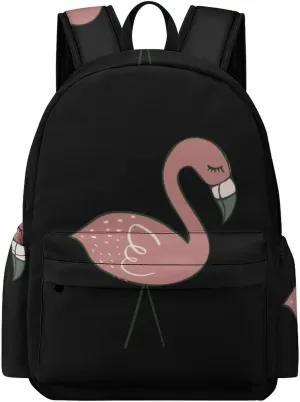 Campsite Flamingos Lightweight Travel Laptop Backpack Camping Daypack with Side Pockets for Shopping Work University