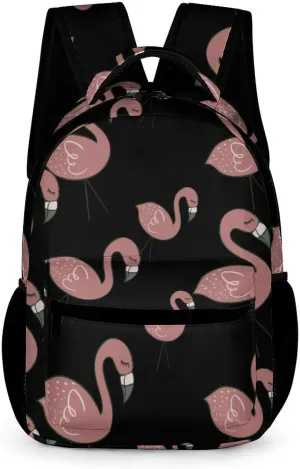 Campsite Flamingos Lightweight Travel Laptop Backpack Casual Hiking Daypack with Mesh Side Pockets for Shopping Work