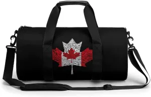 Canada Canadian Flag Gym Bag Travel Waterproof Duffel Bag Carryon Overnight Bags Tote Bags for Sports