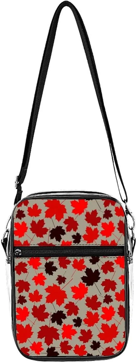 Canada Red Maple Clear Purse Stadium Crossbody Bags with Adjustable and Removable Strap Shoulder Handbags
