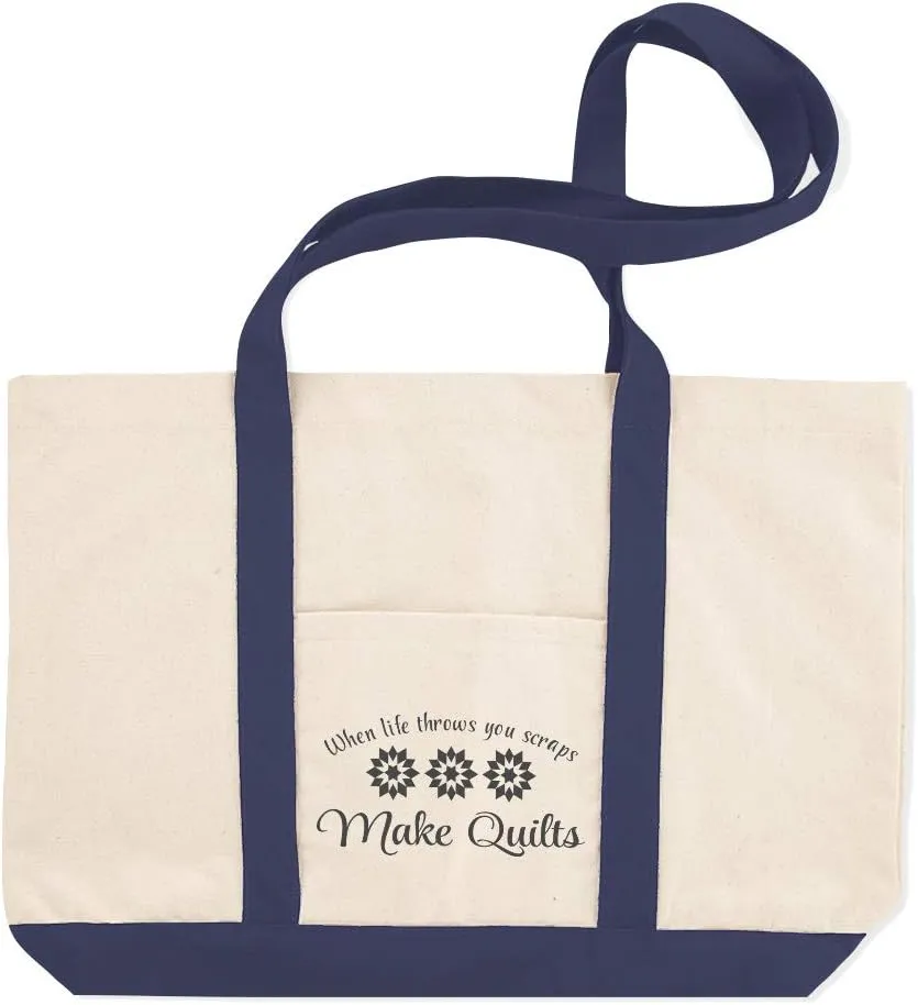 Canvas Shopping Tote Bag When Life Throws You Scraps Make Quilts Throws Beach for Women