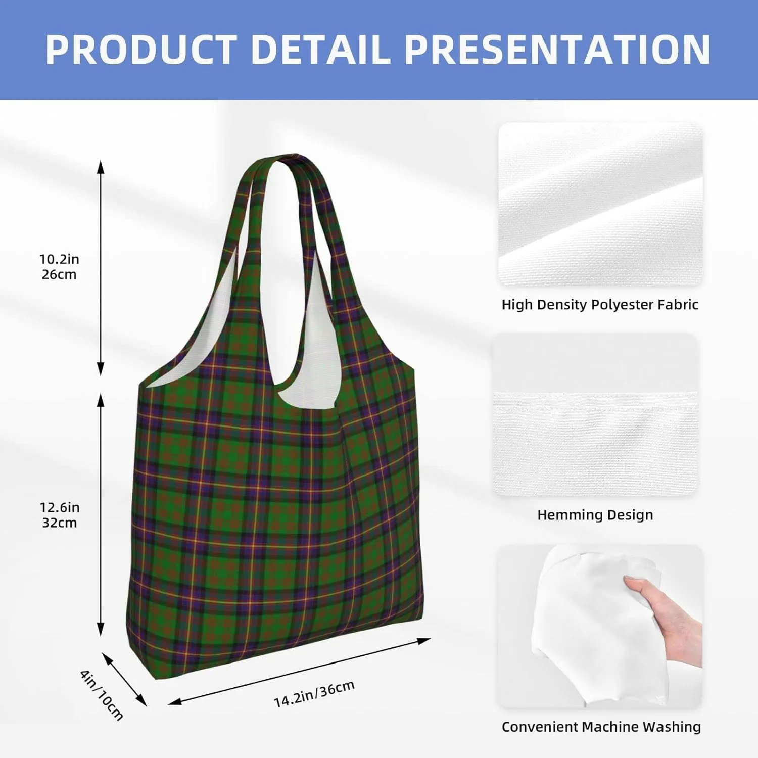 Canvas Shoulder Tote Bags For Women And Men, Reusable Grocery Bags, Large Capacity