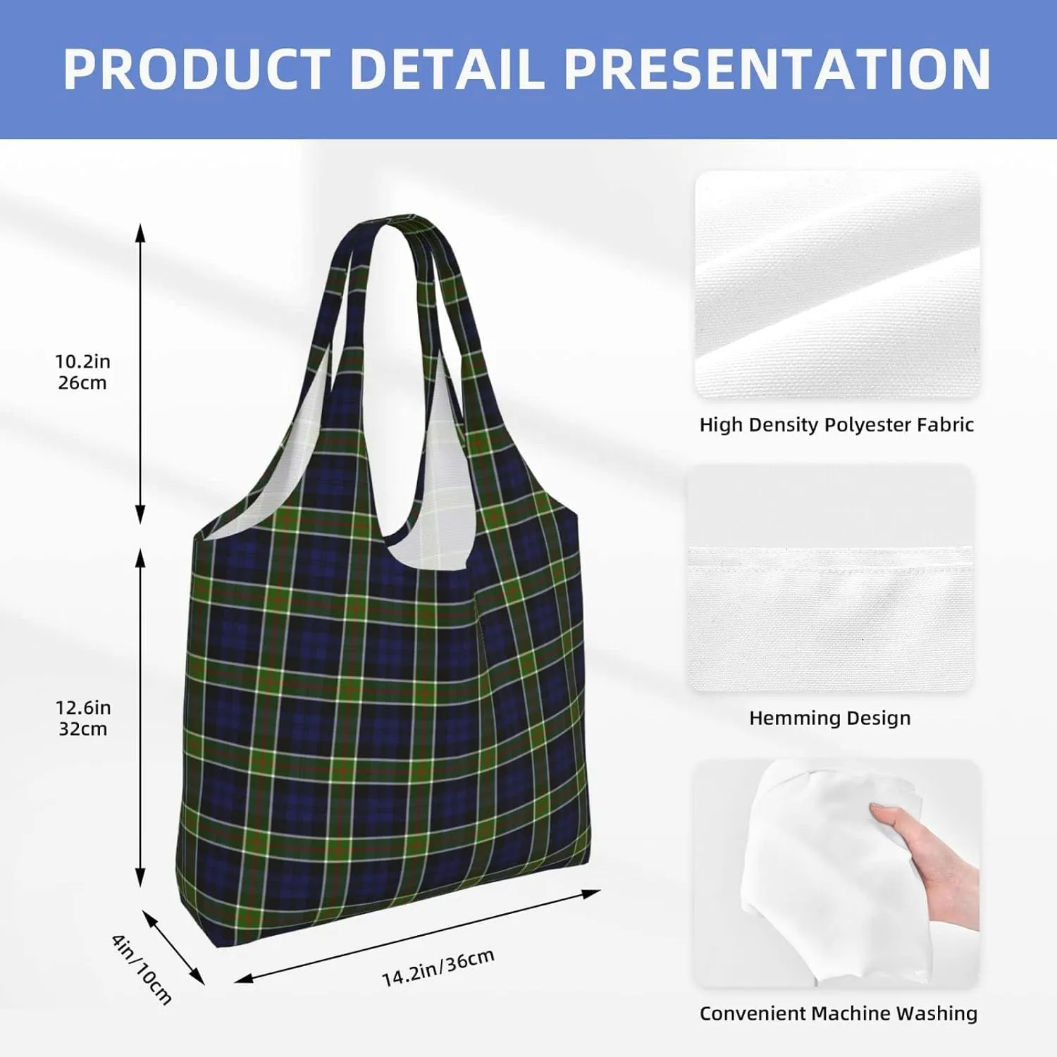 Canvas Shoulder Tote Bags For Women And Men, Reusable Grocery Bags, Large Capacity