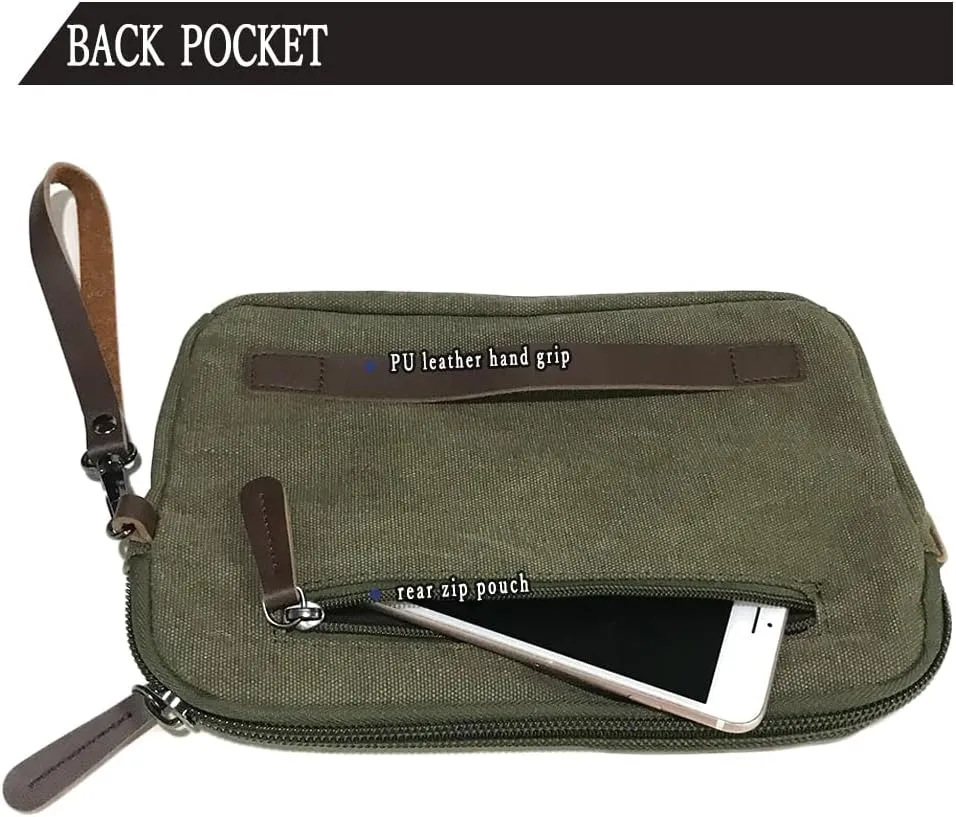 Canvas Smartphone Wristlets Bag Clutch Bag Wallet Purse Zipper Pouch Handbag
