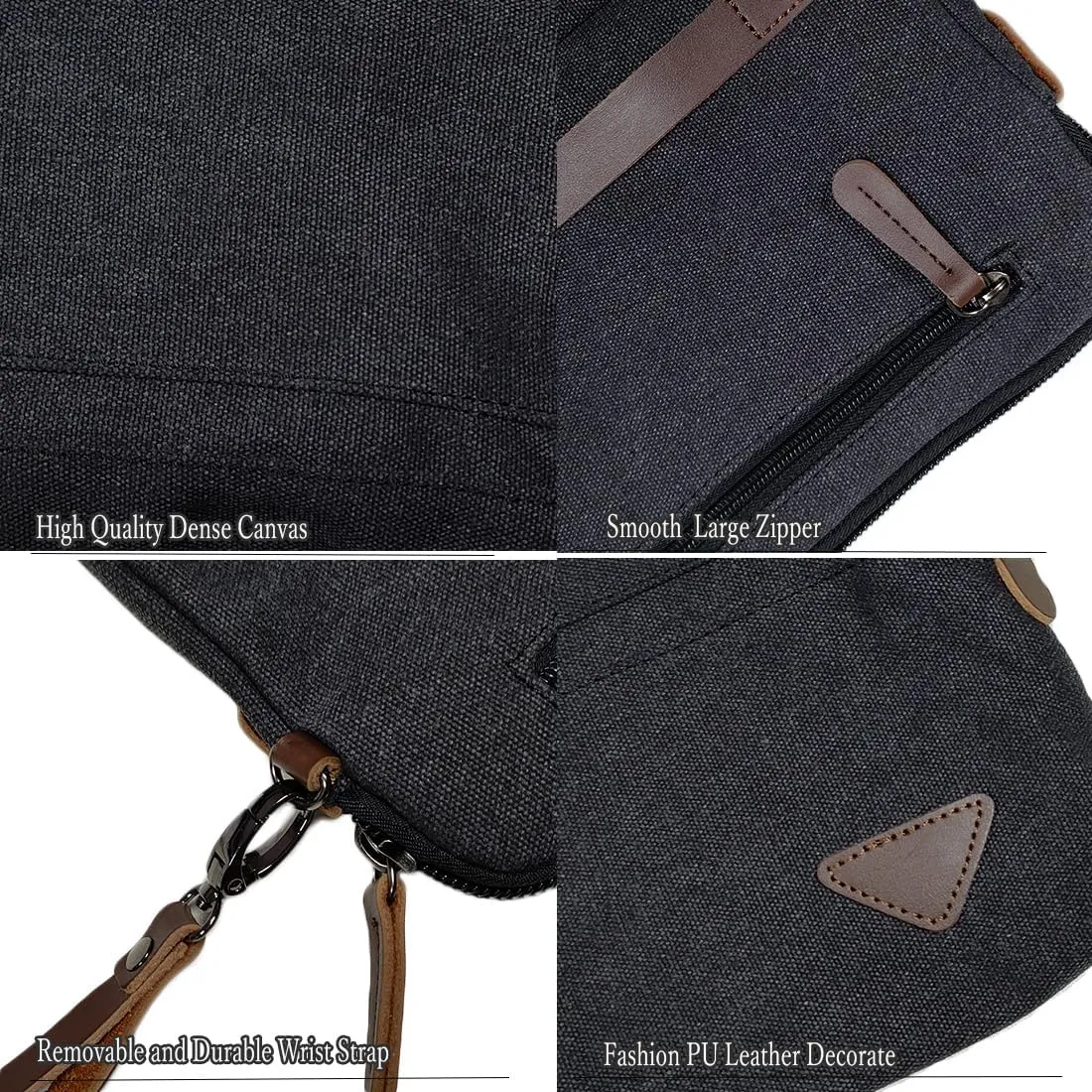 Canvas Smartphone Wristlets Bag Clutch Bag Wallet Purse Zipper Pouch Handbag