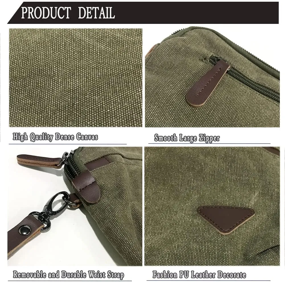 Canvas Smartphone Wristlets Bag Clutch Bag Wallet Purse Zipper Pouch Handbag