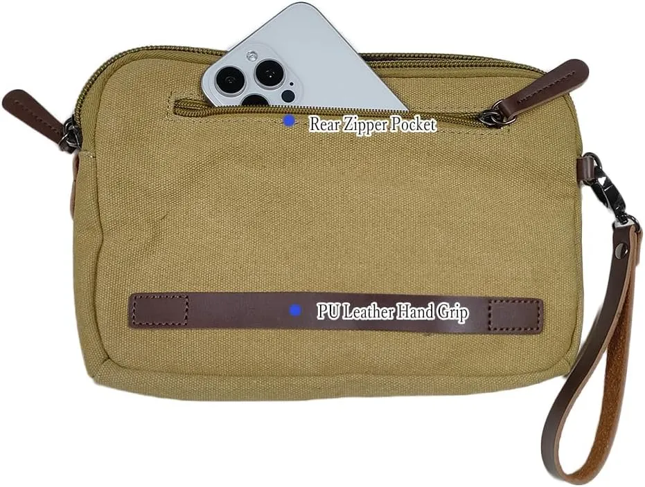 Canvas Smartphone Wristlets Bag Clutch Bag Wallet Purse Zipper Pouch Handbag