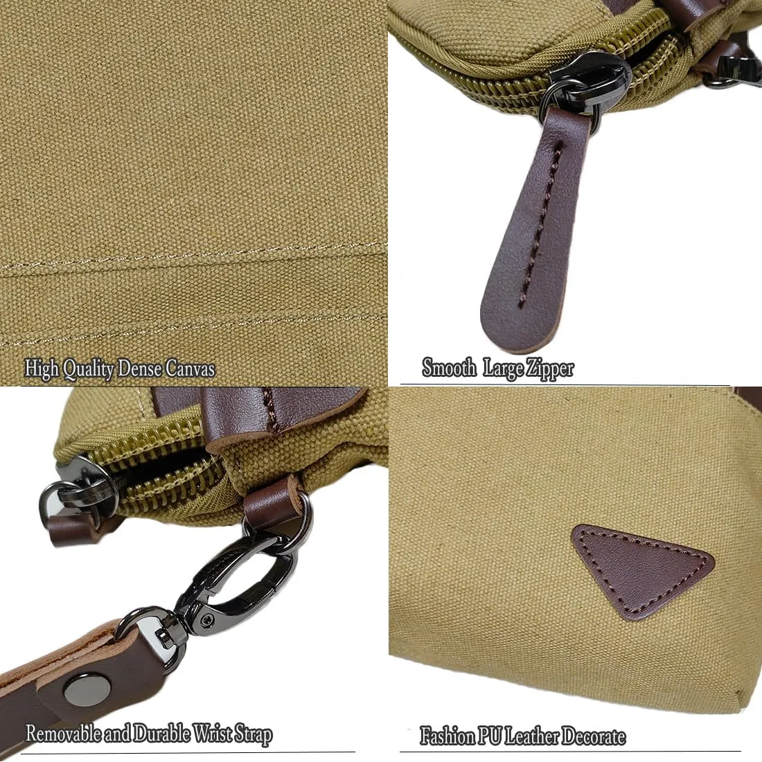 Canvas Smartphone Wristlets Bag Clutch Bag Wallet Purse Zipper Pouch Handbag
