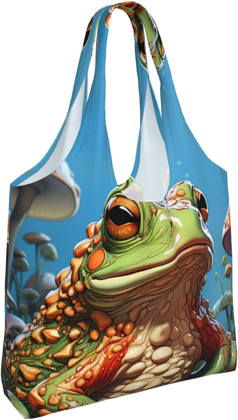 Canvas Tote Bag Lightweight Reusable Grocery Shopping Bag 3D Snake Handbag for Women Men