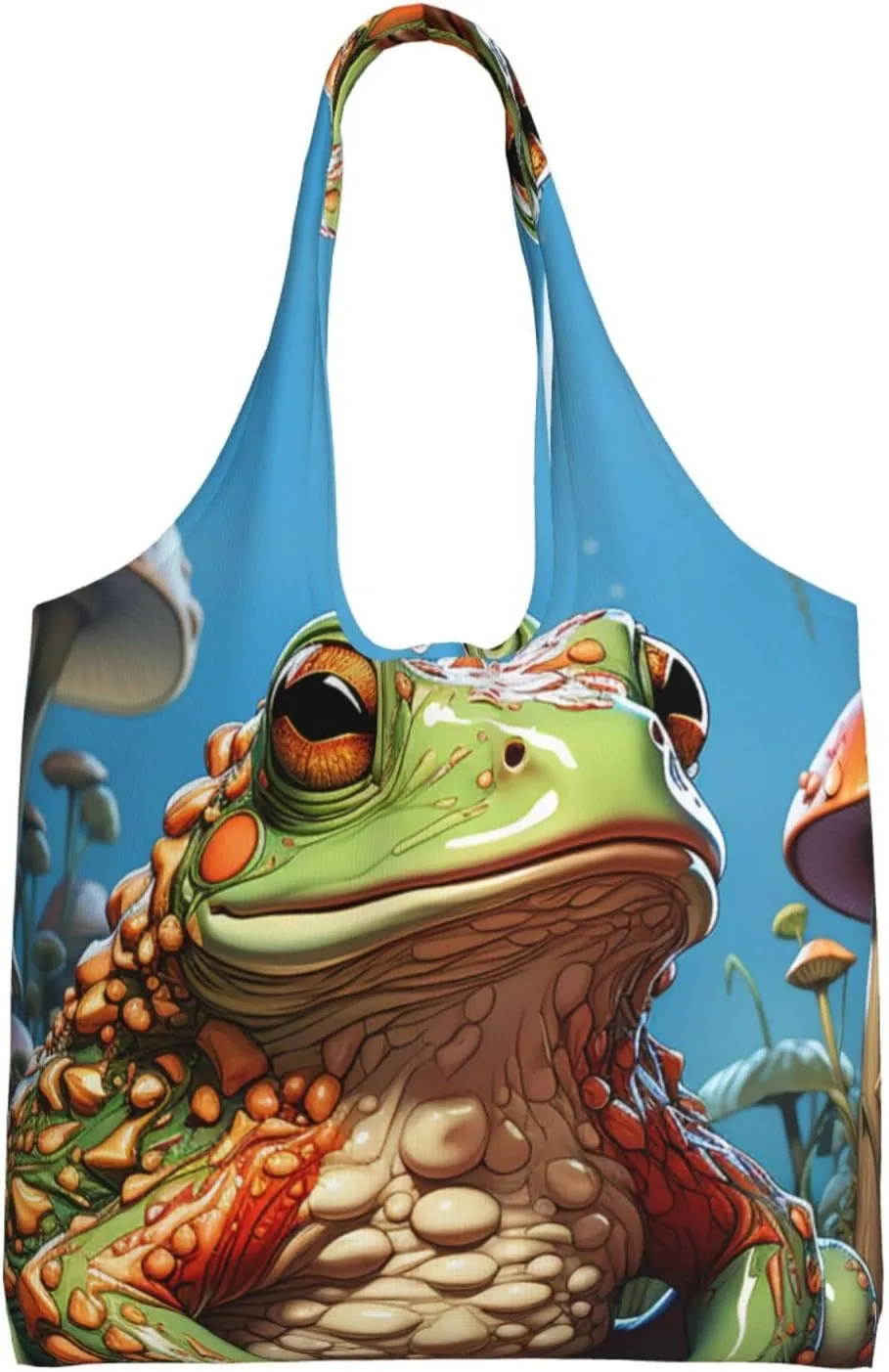 Canvas Tote Bag Lightweight Reusable Grocery Shopping Bag 3D Snake Handbag for Women Men
