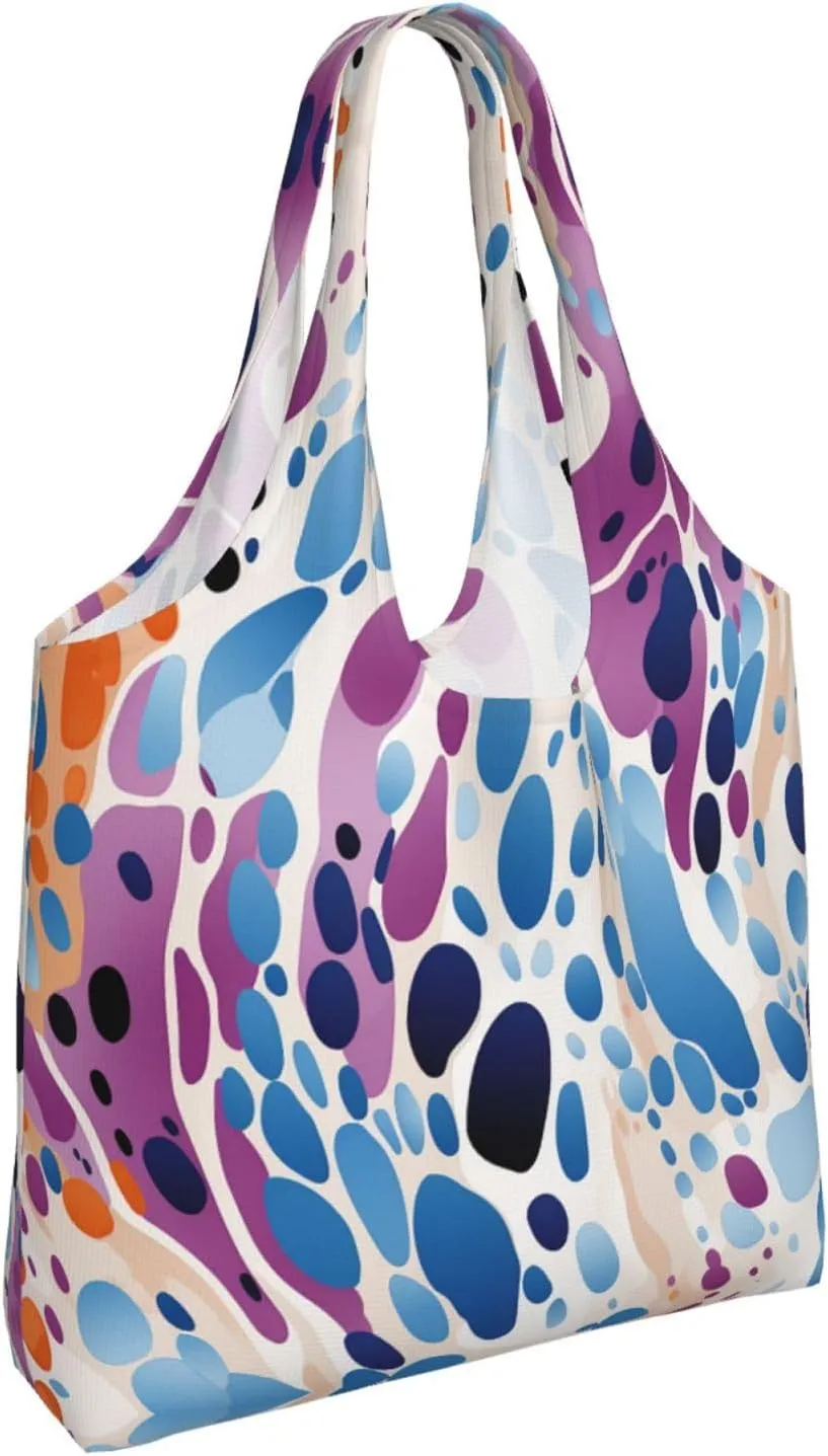 Canvas Tote Bag Lightweight Reusable Grocery Shopping Bag Red Shark Image Handbag for Women Men