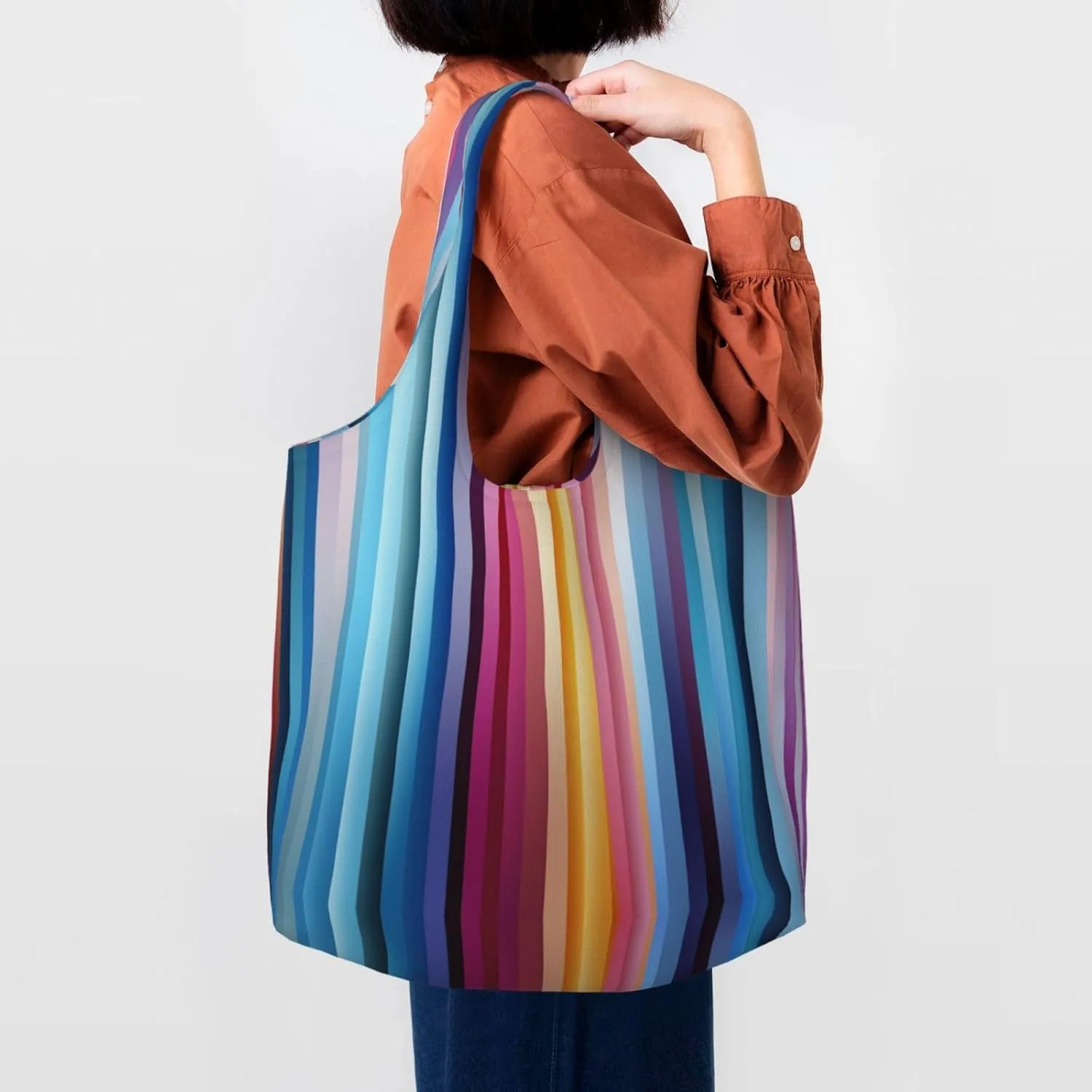 Canvas Tote Bag Lightweight Reusable Grocery Shopping Bag Red Shark Image Handbag for Women Men