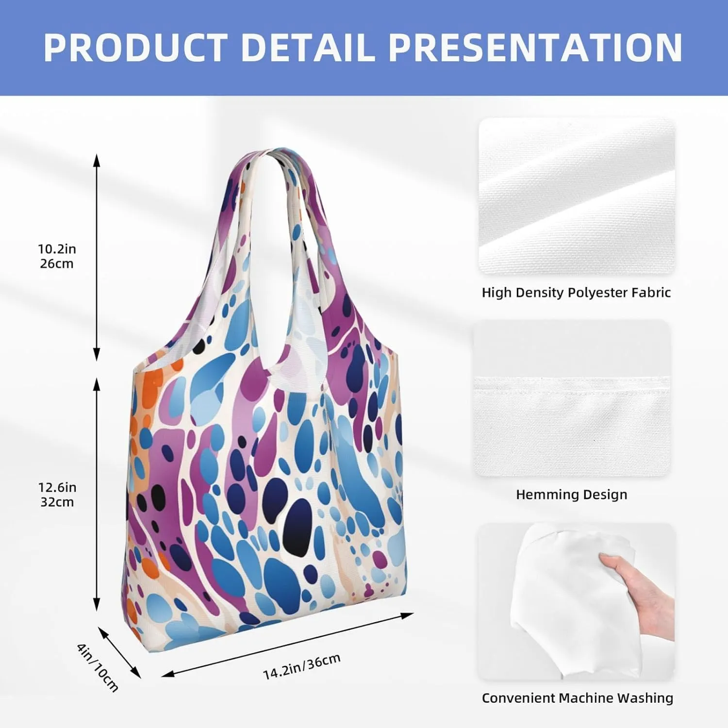 Canvas Tote Bag Lightweight Reusable Grocery Shopping Bag Red Shark Image Handbag for Women Men