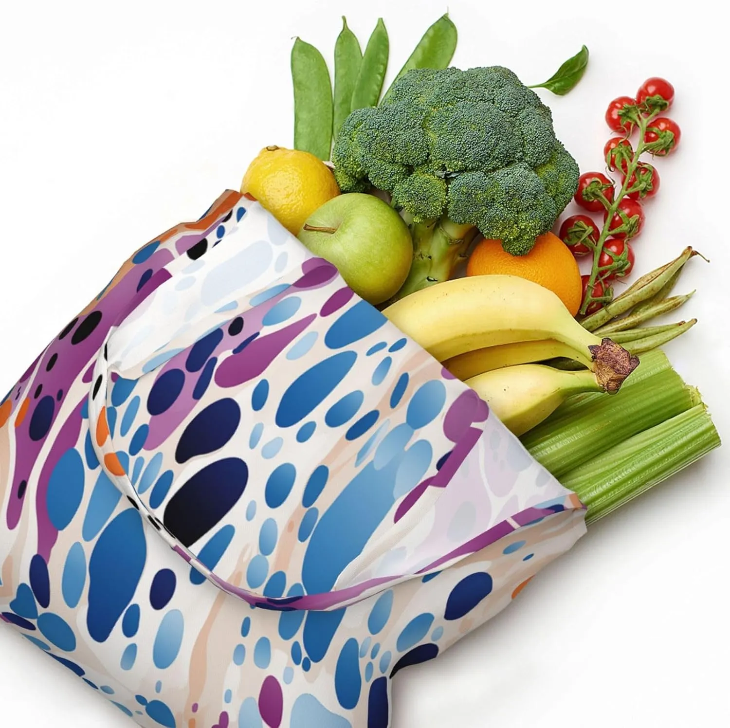 Canvas Tote Bag Lightweight Reusable Grocery Shopping Bag Red Shark Image Handbag for Women Men